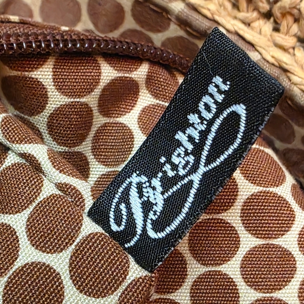 RARE Brighton Raffia Straw Crossbody Bag Boho Luxe Leather Heart Embossed Vintag - Picture 15 of 16